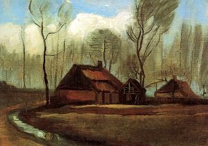 Винсент Виллем Ван Гог ранние работы. Фермерские домики в роще 1883г ван-гог.рф